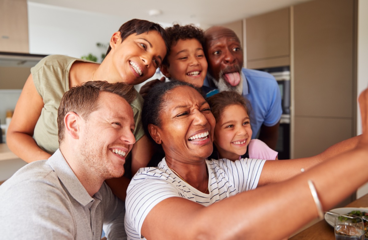 Blended family together