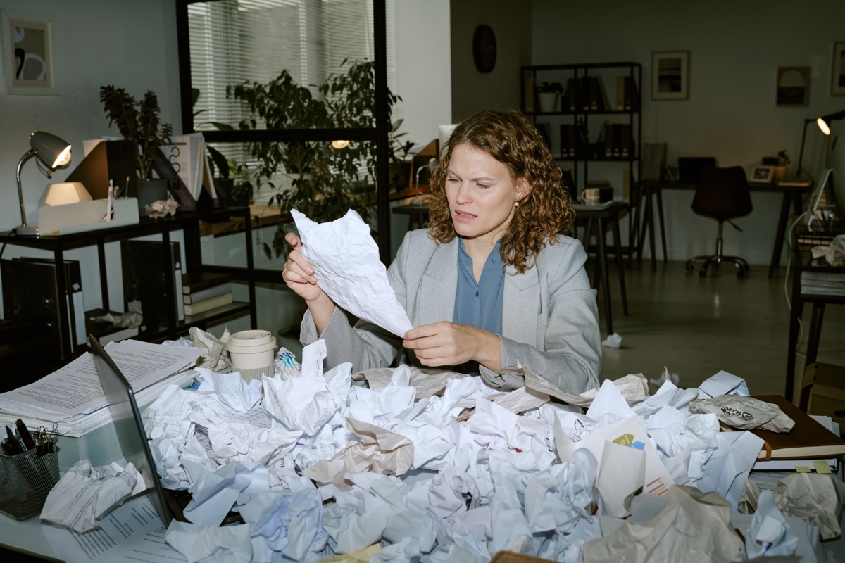 Work stress desk overwhelmed