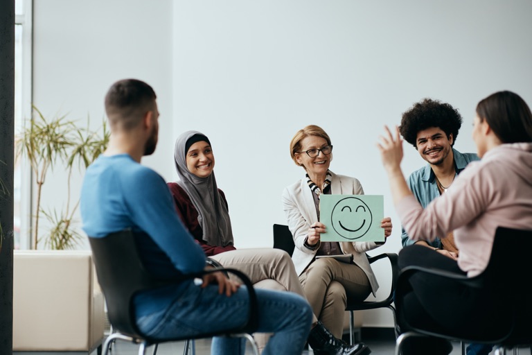 Workplace wellness program session in a Northwest Arkansas company office